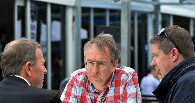 Mark Hughes with Martin Brundle and David Croft