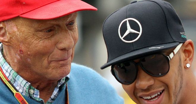 Niki Lauda and Lewis Hamilton