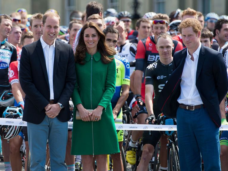 Duke and Duchess of Cambridge along with Prince Harry pose for a picture