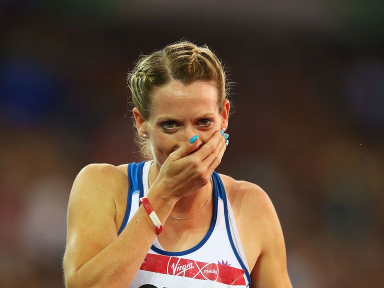Eilidh Child of Scotland celebrates winning silver