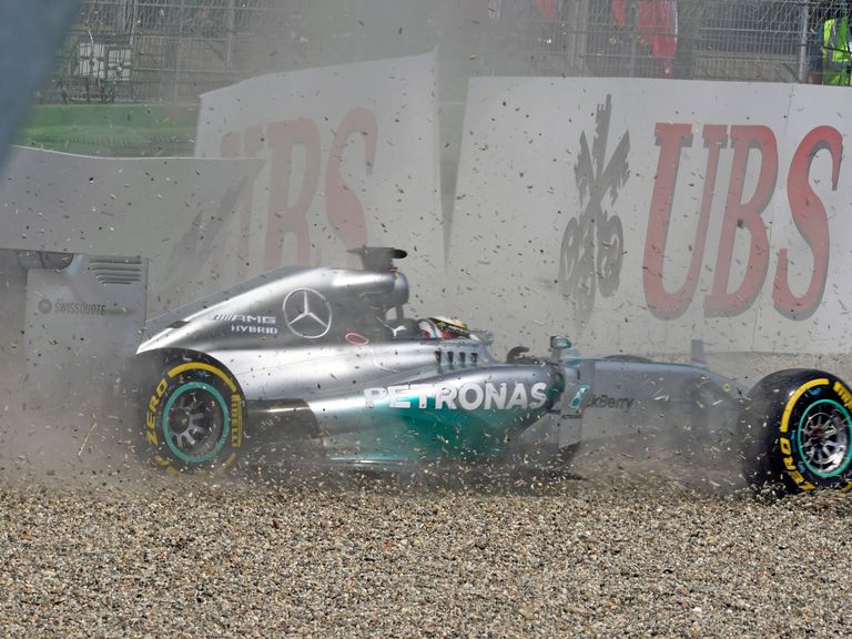 Lewis Hamilton crashed out of qualifying