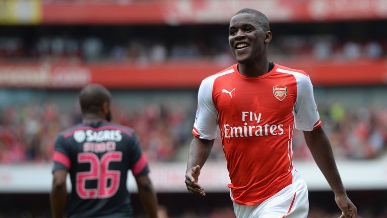 Joel Campbell: Celebrates goal