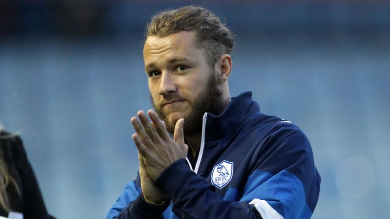 Stevie May: Salutes fans after first goal for the club