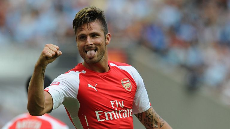 Arsenal and Olivier Giroud were all smiles after beating City 3-0 last August, but neither team were crowned champions come the end of the season