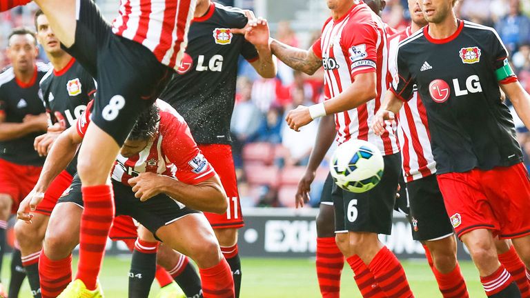 Graziano Pelle heads the ball into his own net at St Mary's