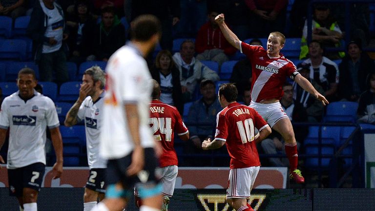 Leadbitter: Celebrates Boro's equaliser