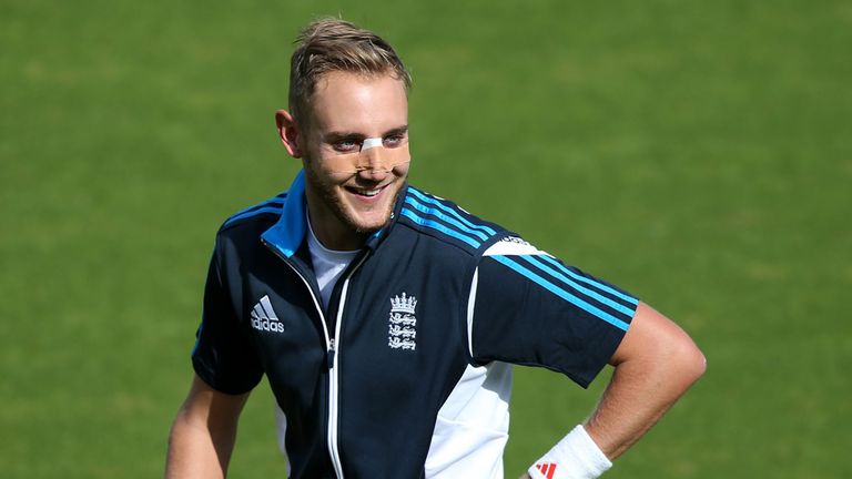 Broad all smiles despite taking a nasty blow to the nose