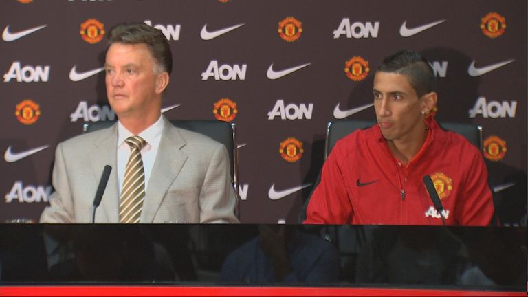 Louis van Gaal with Angel di Maria