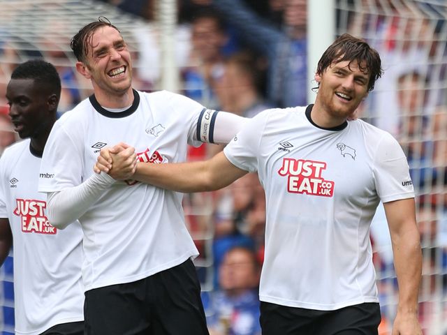 Chris Martin (r): Gave Derby the lead