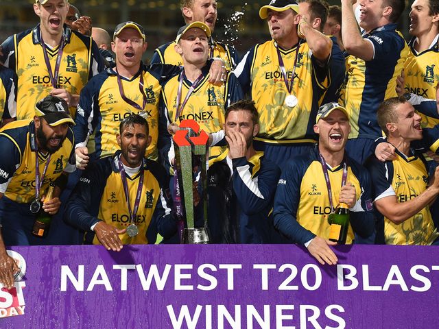 Birmingham Bears celebrate winning the NatWest T20 Blast Final