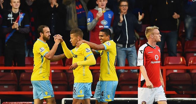 Gayle: Celebrates goal at Walsall