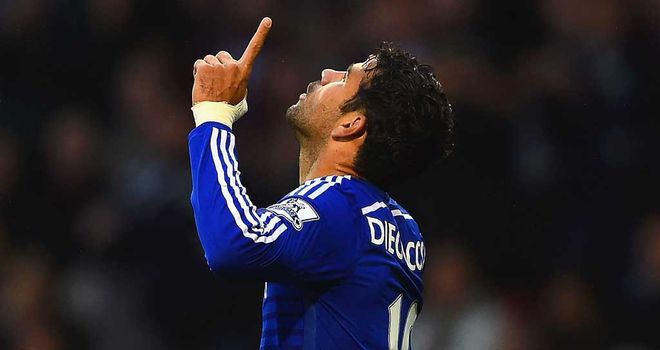 Diego Costa: Celebrates Chelsea's third at Burnley