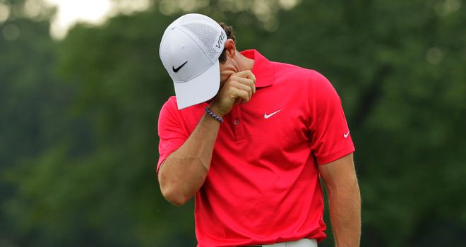 Rory McIlroy: Found it tough going at the start of his bid for a fourth successive tournament win