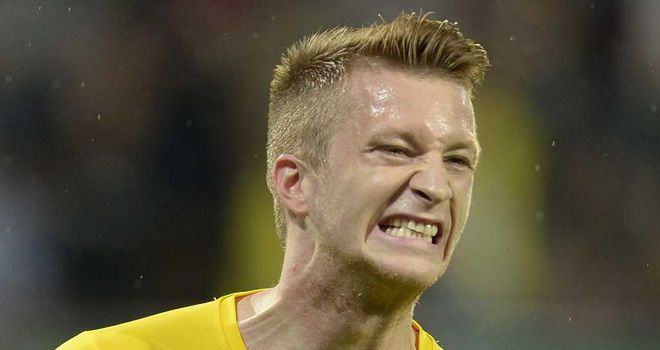Dortmund's midfielder Marco Reus gets his side off and running with the opening goal