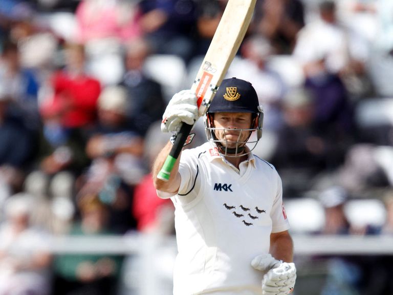 Ed Joyce celebrates his century at Scarborough
