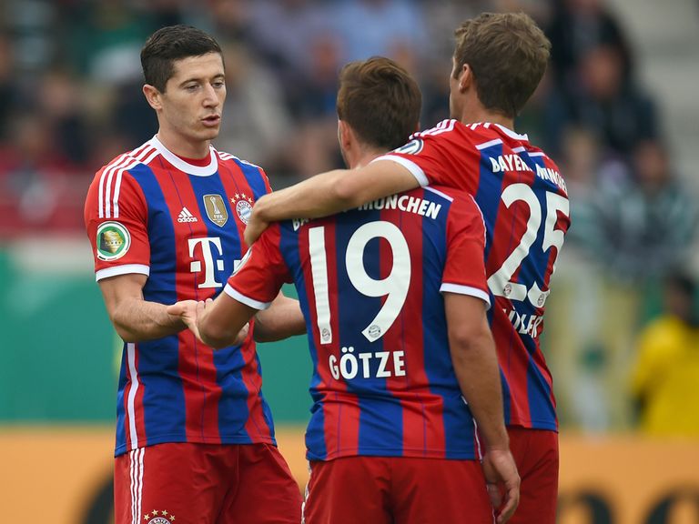 Bayern Munich celebrate Mario Gotze's goal