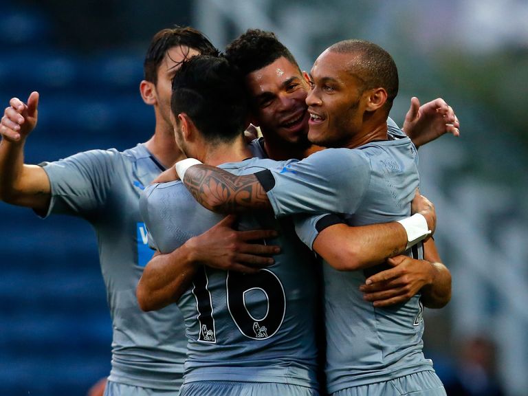 Emmanuel Riviere celebrates his goal at Huddersfield