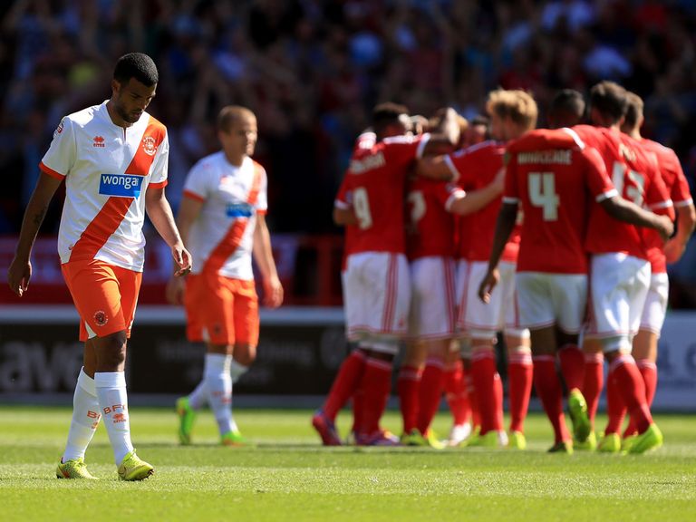 Nottingham Forest celebrate during their win over Blackpool