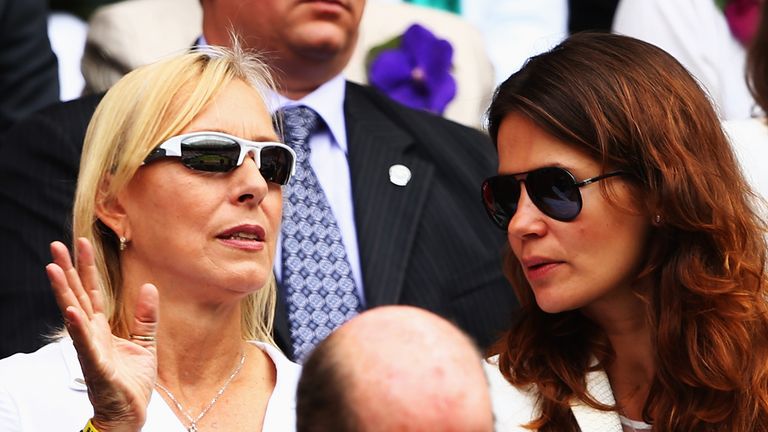 Navratilova married longtime girlfriend Julia Lemigova (R) in 2014