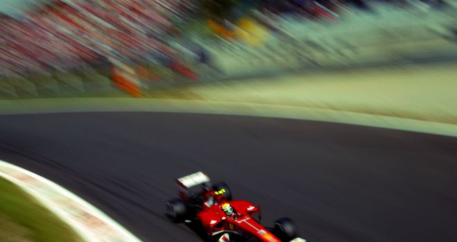 Felipe Massa at Parabolica in the 2013 Italian GP