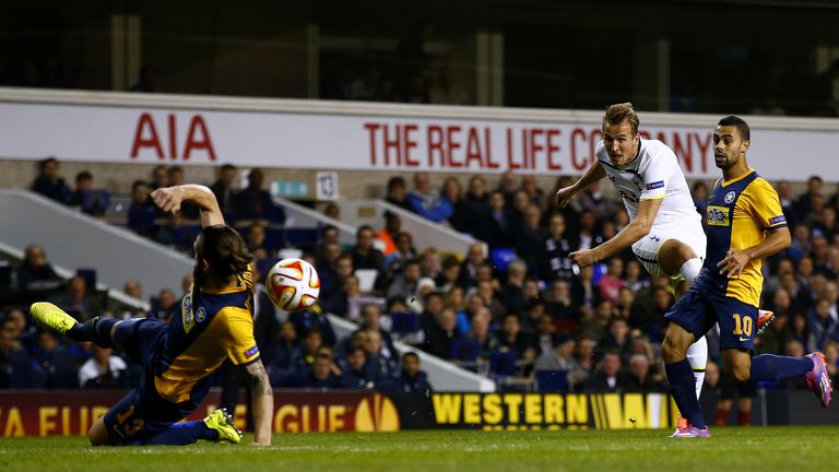 Kane: Strikes the opener for Tottenham