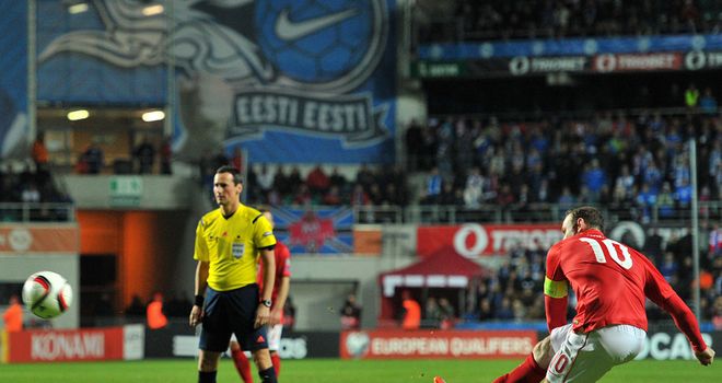 Wayne Rooney bends home the winner in Estonia