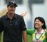 BMW Masters: Halfway leader Nicolas Colsaerts shares a joke with a golf fan in Shanghai