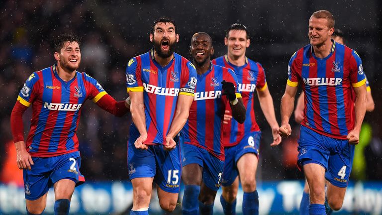 Jedinak and Crystal Palace celebrate the goal that sealed a superb victory over Liverpool