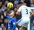Neil Taylor: Swansea defender in action against Everton