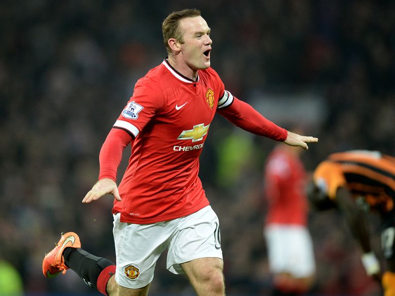 Manchester United's Wayne Rooney celebrates scoring his side's second goal