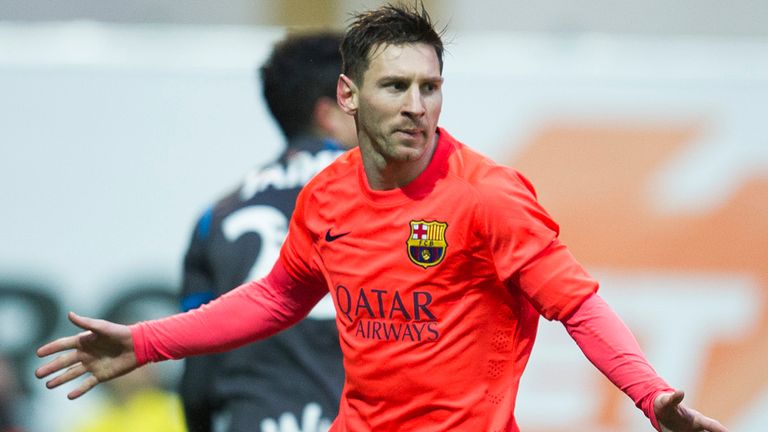 Messi was on target twice for Barcelona