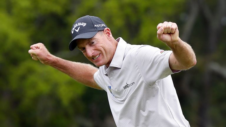 Furyk erupts as the winning putt drops on the second extra hole