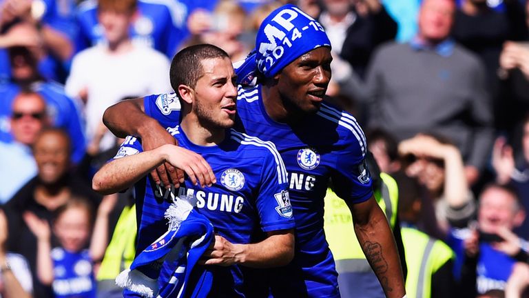 Eden Hazard and Didier Drogba feature in his team