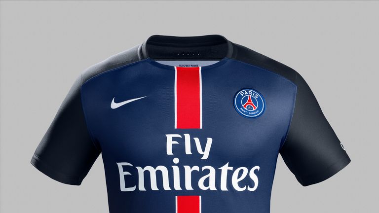 PSG's new shirt features a wider red strip with white trim