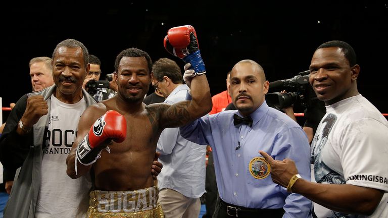 Shane Mosley (second left) is expecting to face Liam Smith in December