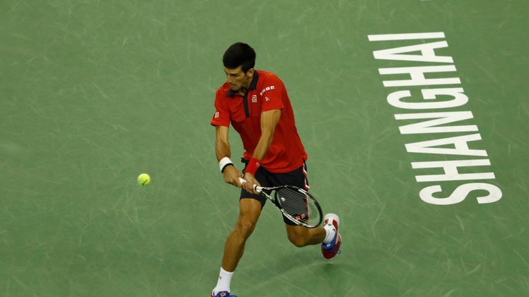 Novak Djokovic focused on Tsonga's serve