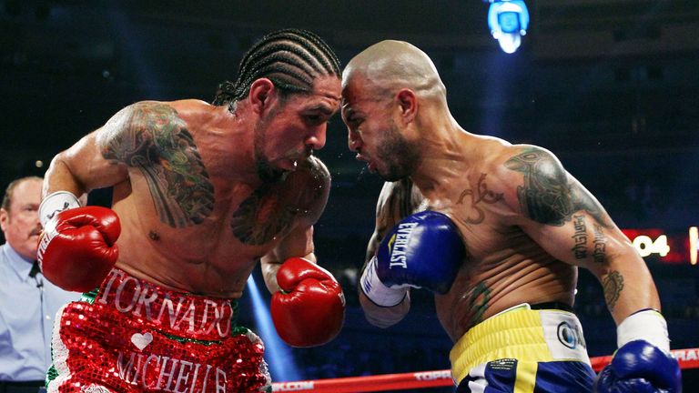 Antonio Margarito (left) wants a third fight with Miguel Cotto but claims his old rival is scared