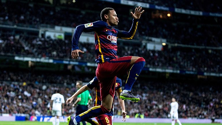 Neymar continued his fine goalscoring form with Barcelona's second in Madrid