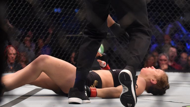 Rousey was out cold after Holm's kick