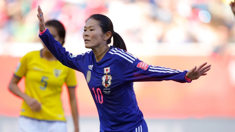 Homare Sawa in action for Japan at this year's World Cup