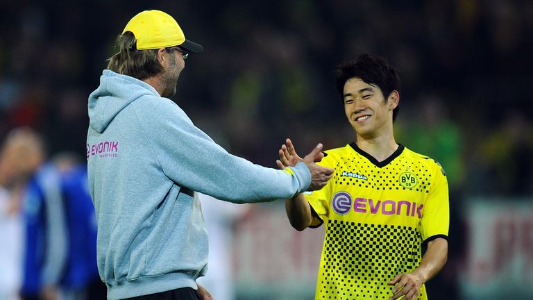 Jurgen Klopp with Shinji Kagawa - arguably Sven Mislintat's best discovery - back in 2011