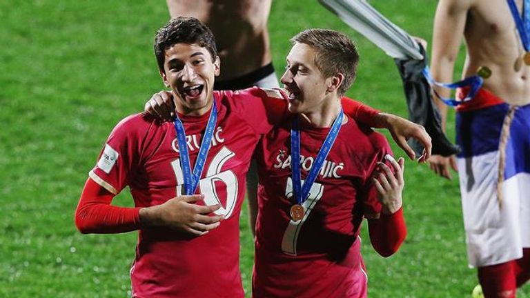 Grujic (left) underwent a medical at Melwood before signing the deal