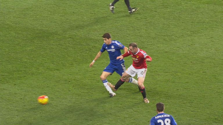Wayne Rooney should have received a red card for his mistimed challenge on Oscar, according to Gallagher 