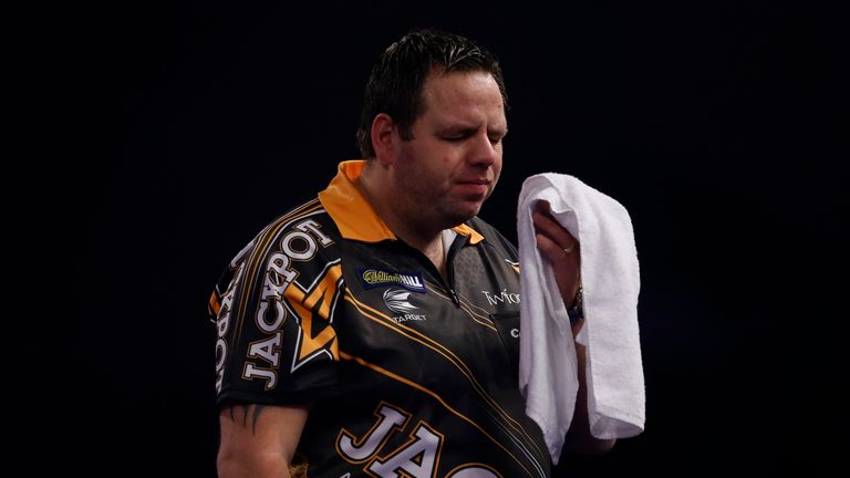 Adrian Lewis endured more title anguish against Anderson at Alexandra Palace