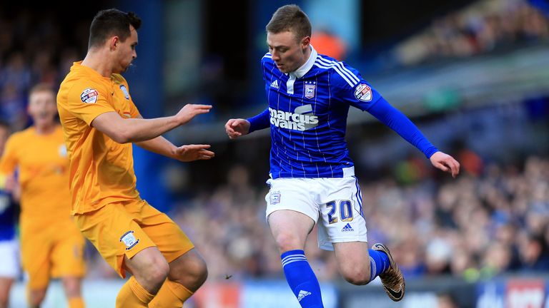 Freddie Sears (right) in action for Ipswich