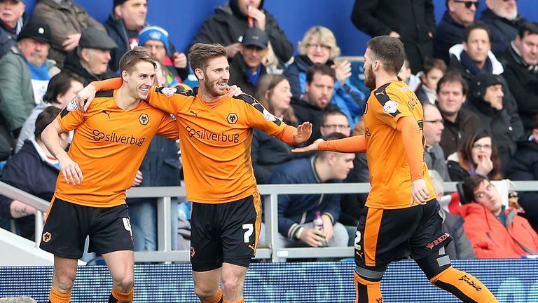 James Henry celebrates his Wolves equaliser