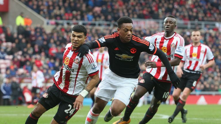 Anthony Martial scored United's goal at the Stadium of Light