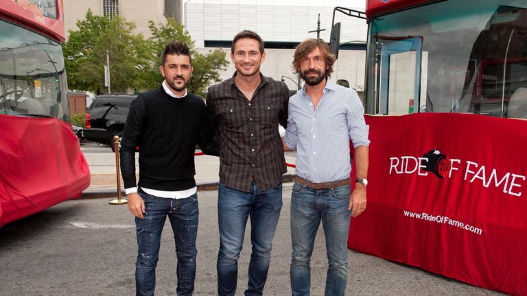 Frank Lampard (centre) is New York City FC's best-paid player, ahead of Andrea Pirlo (right) and David Villa (left)