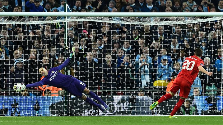 Caballero was the hero of Man City's Capital One Cup final win of 2016