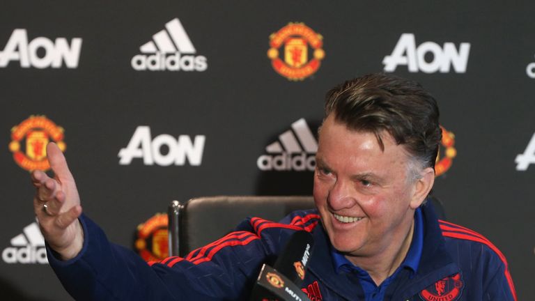 Manchester United boss Louis van Gaal was all smiles at his Friday press conference